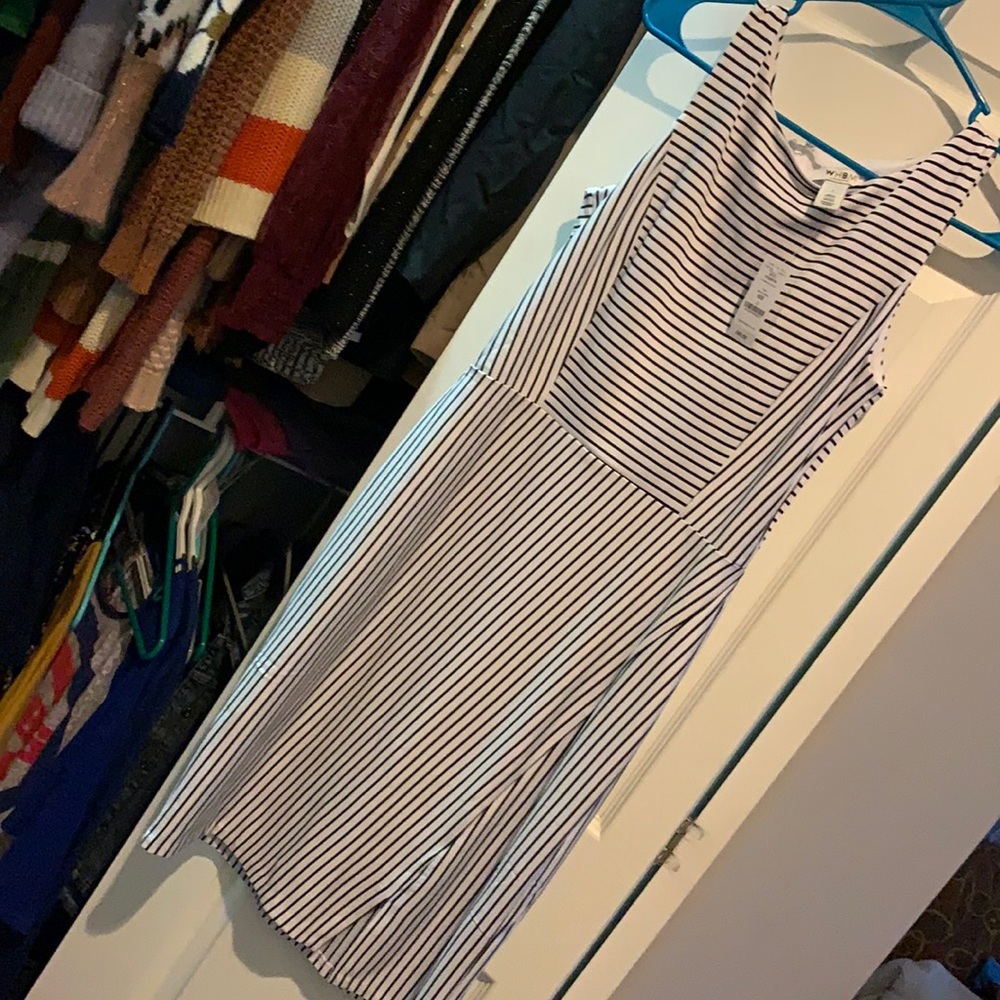 Brand new black & white striped dress from White House Black Market